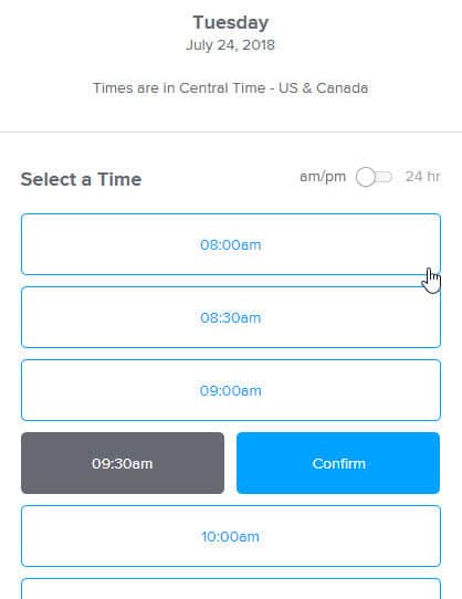 Calendly Choose Time