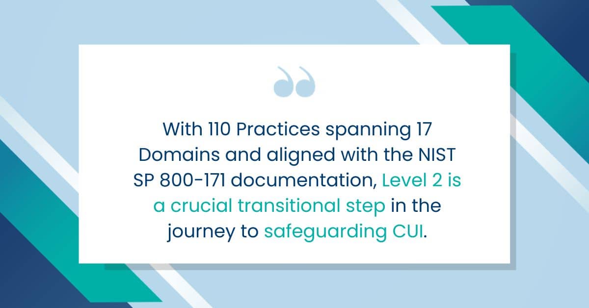 Level 2 is a crucial transitional step in the journey to safeguarding CUI