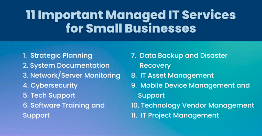 11 Important Managed IT Services for Small Businesses