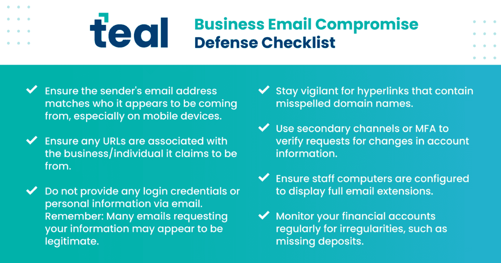 BEC Defense Checklist