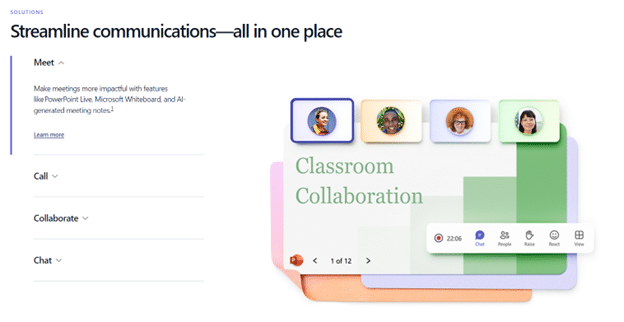 Microsoft Teams streamlined communications