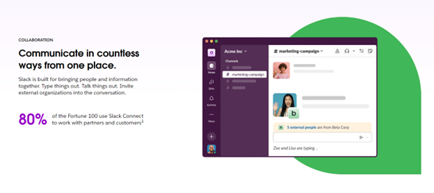 Slack collaboration graphic