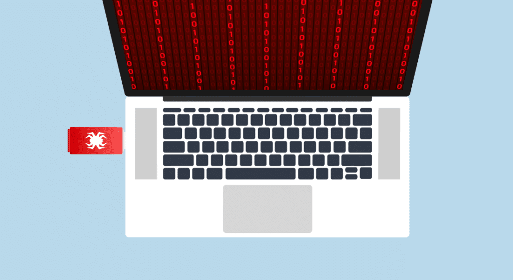 Baiting attack example -Virus USB Drive
